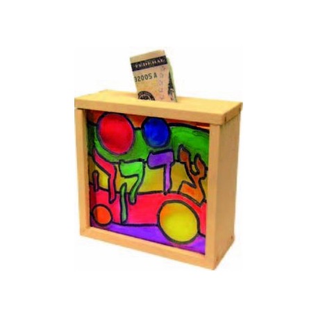 STAINED GLASS TZEDAKAH BOX 