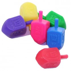 ASSORTED COLORED  PLASTIC  DREIDELS